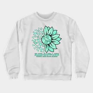 Congenital hepatic Fibrosis Awareness - Faith love hope sunflower ribbon Crewneck Sweatshirt